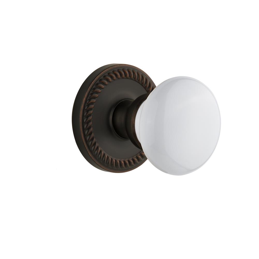 Grandeur by Nostalgic Warehouse NEWHYD Double Dummy Knob - Newport Rosette with Hyde Park Knob in Timeless Bronze